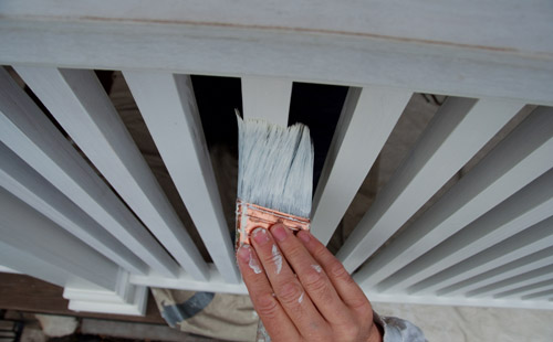 Painting your finished railings on the porch