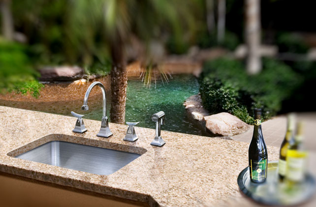 Outdoor Kitchen Area overlooking Swimming Pool