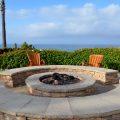 large landscape backyard fire pit